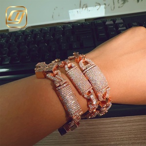 Pulsera de Plata de Ley 925 con Moissanita de 10, 12.5 y 13 mm, Joyería Hip Hop, Certificación GRA, Cadena Cubana, Pulsera con Cruz - Product Image 6