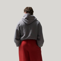 Sweat à capuche éco-responsable coupe oversize pour homme, doublure intégrale en sherpa, résistant au vent, personnalisable avec logo, idéal automne-hiver