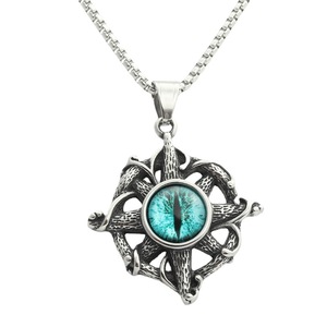 Stainless Steel <b>Cross</b> Pendant Necklace Men's Evil Eye Geometric Design Punk Retro Style 280513 - Product Image 5