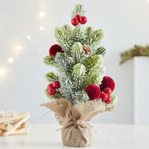 Mini árbol de Navidad artificial de 36 cm con luz, árbol de Navidad de mesa <span class=keywords><strong>para</strong></span> interiores y exteriores, decoración navideña DIY <span class=keywords><strong>para</strong></span> el hogar, fiestas y bodas - Product Image 2