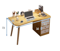 Bureau d'ordinateur pliable compact en bois de style nordique pour la maison, la chambre et le bureau - Table d'écriture pour étudiants pour les dortoirs