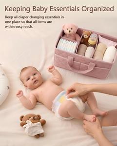 Organizador de Pañales de Poliéster con 3 Compartimentos Extraíbles, 4 Bolsillos Laterales, Portátil, para Uso en el Coche o Guardería, Resistente al Agua, Gran Capacidad - Product Image 4