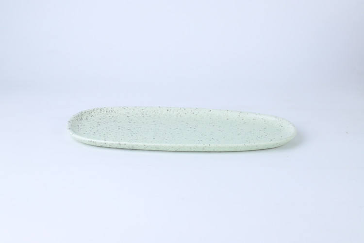 green oval plate
