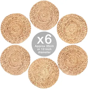 Eco Friendly Natural Round straw mat placemat Braided Straw Placemats Customized Table Mat