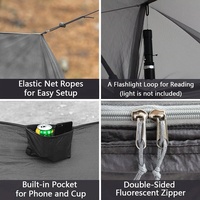 HISPEED Grand hamac de camping en plein air Balançoire portable 300kgs Filet suspendu en nylon avec moustiquaire