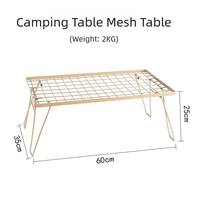Table de camping robuste en grille de fer thermolaquée, empilable, multifonctionnelle, mobilier d'extérieur portable et pliable pour barbecue