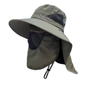 Chapeau de soleil pour <span class=keywords><strong>homme</strong></span>, été/hiver, camouflage, détachable, respirant, protection solaire, pour la cueillette du thé, l'escalade, la pêche - Product Image 5