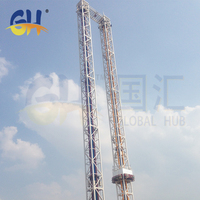 Équipement de parc d'attractions extérieur de grande envergure, manège à double tour de lancement de 32 places, à vendre