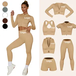 2 Delige Sets Voor Vrouwen Sportkleding 2023 Activewear Gym Fitness Sets Spandex Polyester Draagt Gym 4-delige Yoga Set Voor Dames
