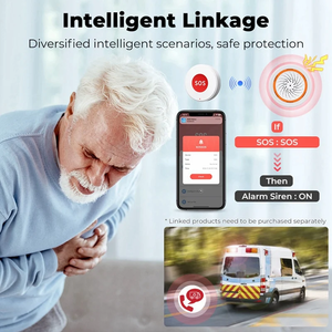 Tuya thông minh Wifi SOS nút khẩn cấp người già và trẻ em Home an ninh báo động chuyển đổi pin Powered làm bằng nhựa - Product Image 5
