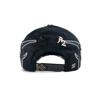Gorra de Béisbol Sayonara con Bordado 3D Personalizado, Camuflaje Negro, Parche de Dragón Chino con Llama, Pin Metálico, Gorra de Gamuza y Algodón, Directo de Fábrica