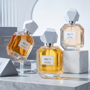 Aikun, Bajo MOQ, Respuesta Rápida, Etiqueta con Aroma Personalizado, Logotipo OEM, Perfume en Envase Octagonal de Vidrio de 100 ml, Caja de Regalo Plateada para Vendedores Transfronterizos - Product Image 1