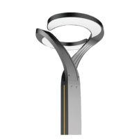 Lampe de jardin extérieure, lampadaire de cour, 50W AC85-265V 130LM/W, lumière élégante moderne, 6000K, PC aluminium, IP65 IK08, 530X600X510MM