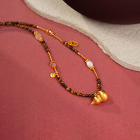Collier pendentif gourde en alliage et résine doré marron pour femme TANGPEI, bijoux de mode