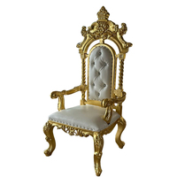 Chaise de trône royale blanche de luxe à haut dossier pour mariage, roi et reine, avec accoudoirs