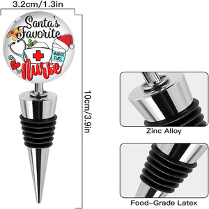 Tapón de botella de vino transfronterizo con diseño de sombrero navideño, de cristal redondo, de Papá Noel, para regalo, para botellas de manzana y uva, tapón sellador, en stock - Product Image 3