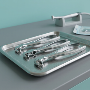 BK Industries Forceps d'extraction dentaire en acier inoxydable, modèle américain, pour molaires inférieures et dents de sagesse, côté gauche # Poignée moletée 22 12L - Product Image 5