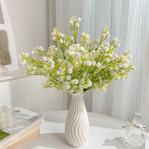 Fleurs artificielles de gypsophile Qingyu Chronicle en caoutchouc souple, roses, jaunes, blanches, pour décoration de mariage et d'intérieur - Product Image 2