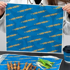 Custom Food Wrapping Paper Custom Printed PE Coated Recyclable Greaseproof Biodegradable Kebab <b>BBQ</b> Shawarma Food Grade Packaging - Product Image 4
