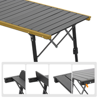 Équipement de camping, table pliante détachable portable en aluminium pour pique-nique, cuisine BBQ IGT, table pliable réglable en hauteur