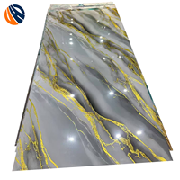 Panneau PVC Imperméable à Motif Marbre Moderne, Impression UV Haute Définition, Aspect Veine Naturelle pour Salon et Hôtel