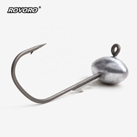ROVORO-Tête de gabarit en caoutchouc avec crochet rond enduit PTFE pour la pêche au bar