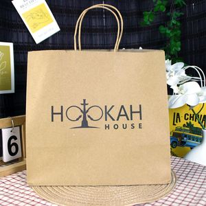 Custom Printing Luxury <b>Small</b> Business Supermarket Promotion Gift Food Take Recyclable Brown Kraft Paper Shopping <b>Bags</b> Carton - Product Image 6