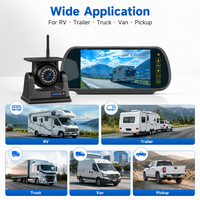 Sistema de Cámara de Reversa Inalámbrica AHD para RV, Camión, Remolque, Monitor IPS de 7 Pulgadas, IP68 Impermeable, 1080P, Batería Solar Magnética