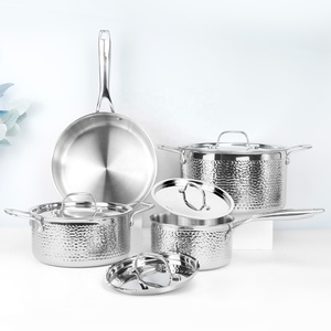 Fabricante de ollas y sartenes de cocina, utensilios de cocina antiadherentes, juego de sartenes de acero inoxidable de <span class=keywords><strong>3</strong></span> capas - Product Image 1