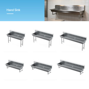 Évier <span class=keywords><strong>de</strong></span> lavage des mains à 3 stations en acier inoxydable T-304 poli 18Ga, 72 pouces, montage mural, commercial, avec garantie <span class=keywords><strong>de</strong></span> 5 ans - Product Image 6
