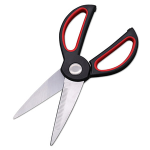 Household <b>Kitchen</b> <b>Scissors</b> Stainless Steel Multifunctional Black And Red Handle For Food Vegetable Cutting - Product Image 3