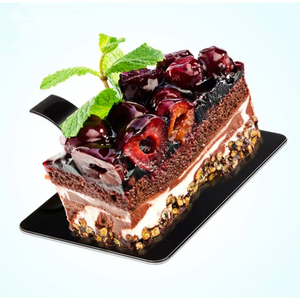 Plateau à gâteau rectangulaire en plastique biodégradable et écologique, mini-plat pour desserts, idéal pour les fêtes - Product Image 2