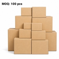 Boîte en carton ondulé personnalisée avec logo imprimé, carton à fentes standard RSC, faible MOQ, livraison express par courrier, boîte d'expédition et d'envoi