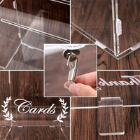 Boîte à cartes moderne faite à la main en acrylique transparent personnalisée en gros pliable en plastique ABS PP vitrine d'argent de mariage 3mm polie pour la maison