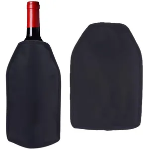 थोक इंसुलेटेड पुन: प्रयोज्य डबल लेयर फ्रीज कूलिंग ट्रैवल वाइन कूलर बैग वाइन बोतल रक्षक