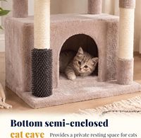 Structure d'escalade pour chat en bois intégrée avec griffoir en sisal, plateforme de saut, design minimaliste, exportation en carton