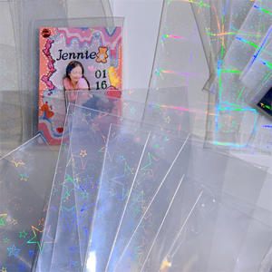 500 pièces/<span class=keywords><strong>lot</strong></span> 65x90mm Étui de protection holographique pour cartes de collection Kpop Kwave Idol Photocard et cartes de jeu - Product Image 3