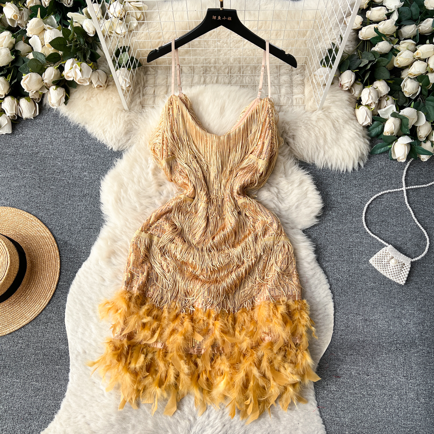 sachin and babi light blue dress Summer Sexy Tunic Casual Midi Dress for Women Sleeveless Patchwork Backless  Tassel Feathers Sequined Lace Vestidos Red Gold Nav| Alibaba.com