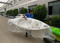 Kayak monoplace en HDPE Canoë de loisir, kayak à rames, bateau avec gouvernail et pagaie