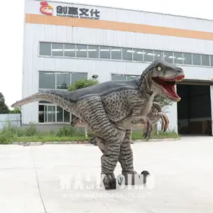 Velociraptor dinozor kostüm hafif (15KG) dinozor gösterisi kostüm gerçekçi yetişkin yürüyüş gizli bacak dinozor kostüm