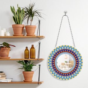 Miroir de peinture de diamant de mandala, kits de miroir de peinture de diamant de bricolage, miroir d'art de diamant pour des <span class=keywords><strong>adultes</strong></span> enfants décor de table de mur de maison - Product Image 5