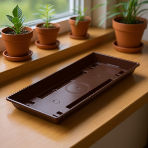 Sous-plateaux pour boîtes à fleurs GELI Standard, lot de 10, en plastique brun, pour pots de plantes, utilisation intérieure et extérieure - Product Image 3