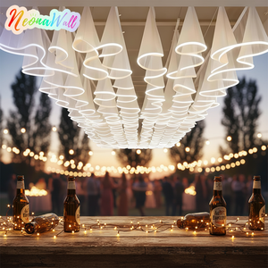Vendita Calda: Decorazione per Soffitto di Hotel e Matrimoni, Tende in Tessuto con Strisce <span class=keywords><strong>LED</strong></span>, Drappeggi Luminosi - Product Image 1