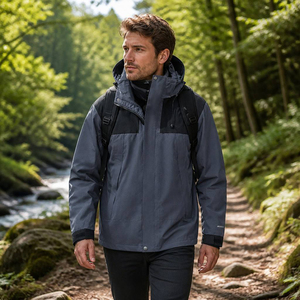 <span class=keywords><strong>Veste</strong></span> unisexe personnalisée 3-en-1 doublée <span class=keywords><strong>polaire</strong></span> détachable, coupe-vent à capuche pour la randonnée, marque privée, OEM clé en main, 7 couleurs - Product Image 4