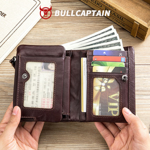 BULLCAPTAIN Custom <b>Mens</b> <b>Wallets</b> Luxury Genuine Leather Blocking <b>RFID</b> <b>Wallet</b> Card Holder Bifold Slim Money Purse <b>WALLETS</b> - Product Image 2