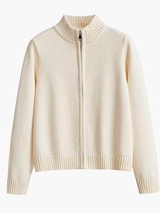 Usine personnalisé femmes pull en tricot Cardigans à manches longues demi-col haut <span class=keywords><strong>femme</strong></span> manteau tricot automne hiver <span class=keywords><strong>veste</strong></span> à glissière en cachemire - Product Image 4