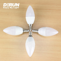 Ampoule LED en forme de bougie, couvercle en plastique et aluminium, SMD2835, 3W 5W 7W 8W, 130V 230V, E27 B22 E14, LED-C37