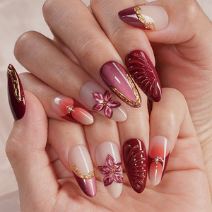 Juego de 10 Esmaltes de <span class=keywords><strong>Uñas</strong></span> en Estilo Tarjeta con Diferentes Longitudes de Código, con un Diseño de Gota de Agua en Forma de Almendra, una Nueva <span class=keywords><strong>Tendencia</strong></span> Popular - Product Image 3