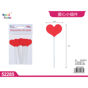 ของประดับตกแต่งเค้กรูปหัวใจชุดที่6ชิ้นสำหรับงานเลี้ยงวันขอบคุณพระเจ้างานเฉลิมฉลองเค้กรูปดาวตัวเลข - Product Image 1