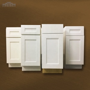 Precio DE FÁBRICA DE China Vietnam, venta al por mayor, acabado de pintura en aerosol blanco moderno, puerta de coctelera de madera, armarios de cocina con cajón de panel plano - Product Image 2